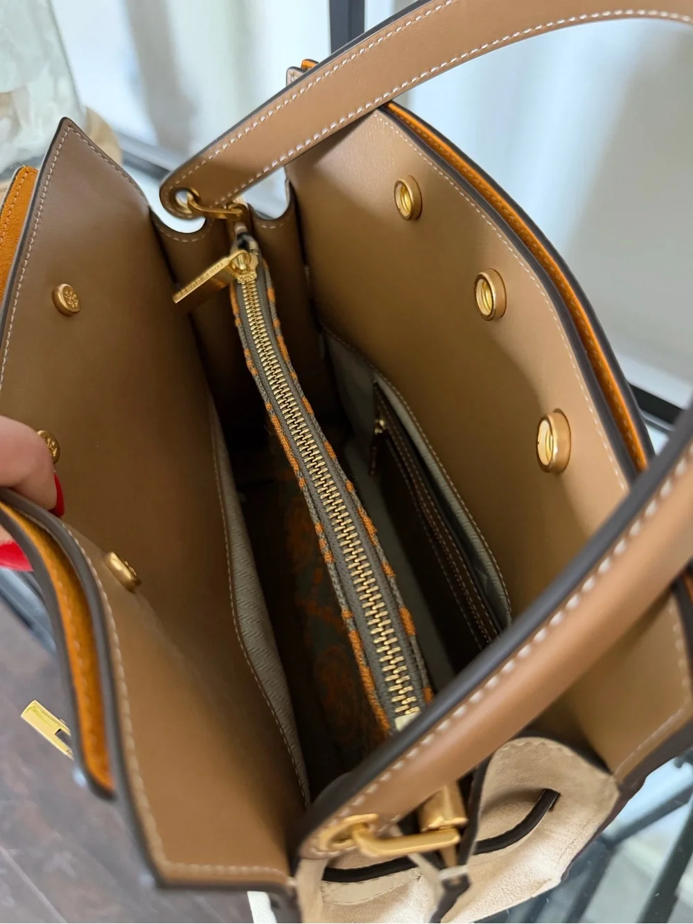 Tory Burch Lee Radziwill Pebbled Small Double Bag